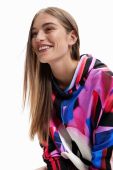 Бавовняна кофта Desigual x Myszka Miki жіноча з капюшоном візерунок колір барвистий