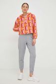 Кофта Billabong X SMILEY жіноча колір помаранчевий з капюшоном візерунок