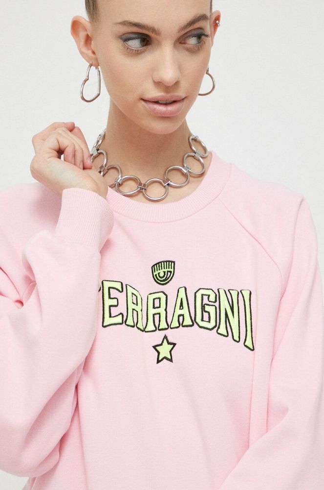 Кофта Chiara Ferragni жіноча колір рожевий з аплікацією