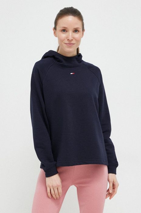 Кофта Tommy Hilfiger жіноча колір синій з капюшоном однотонна (3068740)