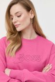Бавовняна кофта BOSS жіноча колір рожевий меланж