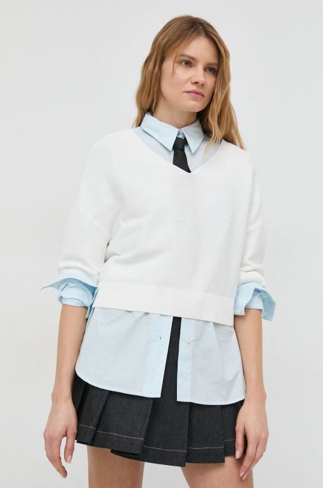 Бавовняна кофта Marc O'Polo DENIM жіноча колір білий однотонна