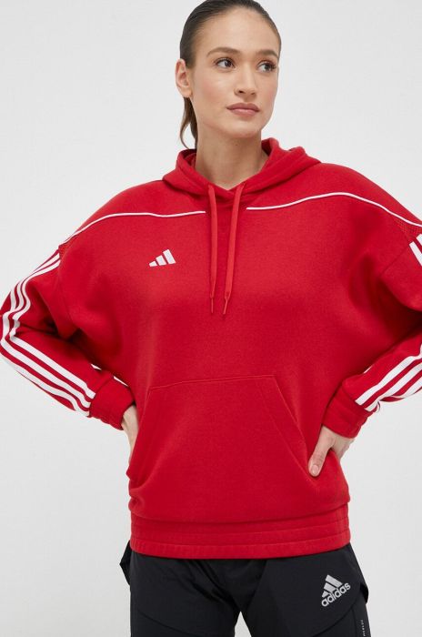 Кофта adidas Performance Tiro 23 League колір червоний з капюшоном з аплікацією