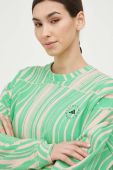 Бавовняна кофта adidas by Stella McCartney жіноча колір зелений візерунок