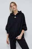 Кофта adidas жіноча колір чорний з капюшоном однотонна (3098666)