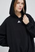 Кофта adidas жіноча колір чорний з капюшоном однотонна (3098666)