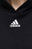 Кофта adidas жіноча колір чорний з капюшоном однотонна (3098666)