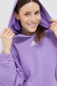 Кофта adidas жіноча колір фіолетовий з капюшоном однотонна (3073270)