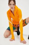 Кофта для бігу adidas by Stella McCartney TruePace колір жовтий з капюшоном з принтом