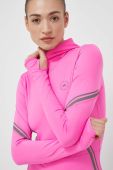 Кофта для бігу adidas by Stella McCartney колір рожевий з капюшоном з принтом