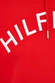 Бавовняна кофта Tommy Hilfiger жіноча колір червоний з капюшоном з аплікацією (3090206)