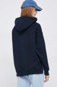 Бавовняна кофта Tommy Hilfiger жіноча колір синій з капюшоном з аплікацією (3090212)