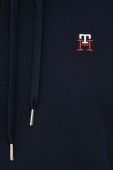 Бавовняна кофта Tommy Hilfiger жіноча колір синій з капюшоном однотонна (3018244)