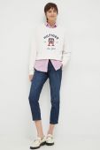 Бавовняна кофта Tommy Hilfiger жіноча колір бежевий з аплікацією (3018253)