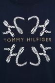 Бавовняна кофта Tommy Hilfiger жіноча колір синій з аплікацією (3158526)