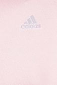 Бавовняна кофта adidas жіноча колір рожевий з капюшоном з аплікацією (3147195)