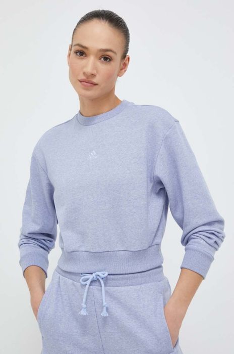 Кофта adidas жіноча  однотонна колір блакитний