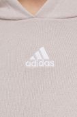 Бавовняна кофта adidas жіноча колір рожевий з капюшоном однотонна