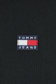 Бавовняна кофта Tommy Jeans жіноча колір чорний з капюшоном з аплікацією (2983401)