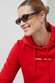 Кофта Tommy Jeans жіноча колір червоний з капюшоном з принтом (3013068)