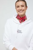 Кофта Tommy Jeans жіноча колір білий з капюшоном з принтом (3027356)