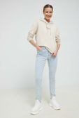 Кофта Tommy Jeans жіноча колір бежевий з капюшоном з принтом (3027350)