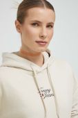 Кофта Tommy Jeans жіноча колір бежевий з капюшоном з принтом (3027350)
