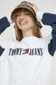 Кофта Tommy Jeans жіноча колір білий з аплікацією (2983449)