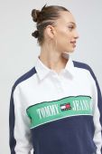 Бавовняна кофта Tommy Jeans жіноча колір синій візерунок