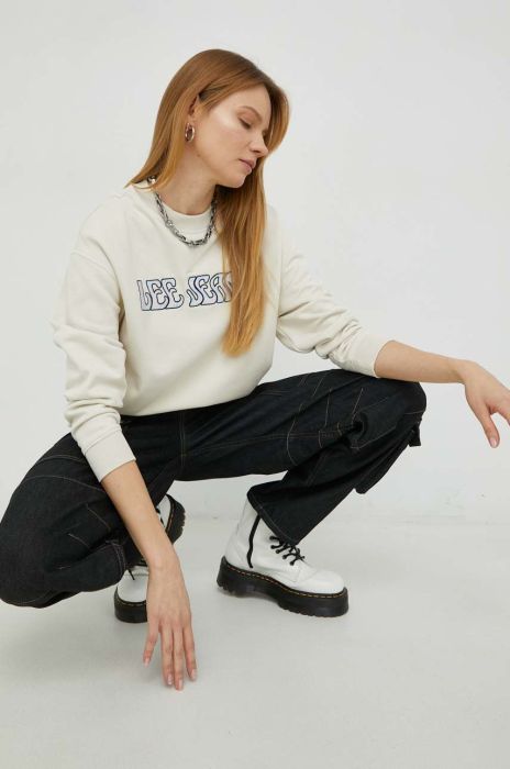 Кофта Lee жіноча колір бежевий з аплікацією