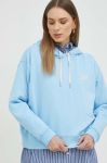 Кофта Lee жіноча з капюшоном з аплікацією колір блакитний