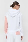 Бавовняна кофта Armani Exchange жіноча колір білий з капюшоном візерунок