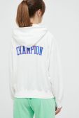 Кофта Champion жіноча колір білий з капюшоном з принтом