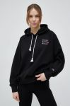 Кофта Champion жіноча колір чорний з капюшоном з принтом