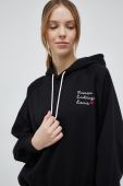 Кофта Champion жіноча колір чорний з капюшоном з принтом
