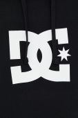 Бавовняна кофта DC жіноча колір чорний з капюшоном з принтом