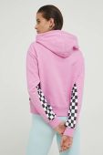 Бавовняна кофта Vans жіноча колір фіолетовий з капюшоном візерунок