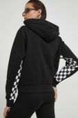 Бавовняна кофта Vans жіноча колір чорний з капюшоном візерунок