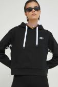 Бавовняна кофта Vans жіноча колір чорний з капюшоном візерунок