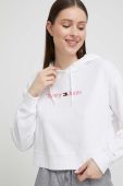 Кофта Tommy Jeans жіноча колір білий з капюшоном з аплікацією (3135703)