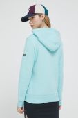 Кофта Superdry жіноча з капюшоном з принтом колір блакитний