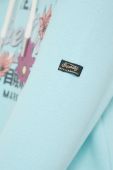 Кофта Superdry жіноча з капюшоном з принтом колір блакитний