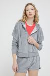 Кофта Superdry жіноча колір сірий з капюшоном однотонна