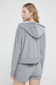 Кофта Superdry жіноча колір сірий з капюшоном однотонна
