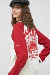 Кофта Superdry жіноча колір білий з аплікацією