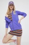 Кофта Superdry жіноча колір фіолетовий з капюшоном з аплікацією