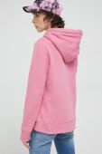 Кофта Superdry жіноча колір рожевий з капюшоном меланж (2990147)