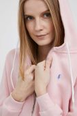 Кофта Polo Ralph Lauren жіноча колір рожевий з капюшоном однотонна (3190643)