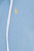 Кофта Polo Ralph Lauren жіноча з капюшоном однотонна колір блакитний (3190647)