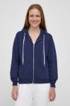 Кофта Polo Ralph Lauren жіноча колір синій з капюшоном однотонна